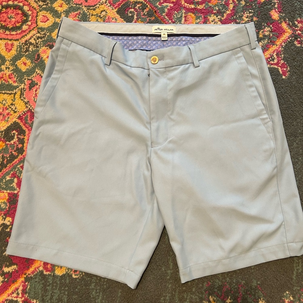 Peter Millar Sky Blue Flat Front Men's Shorts